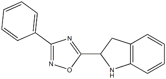 5-(2,3-dihydro-1H-indol-2-yl)-3-phenyl-1,2,4-oxadiazole 结构式