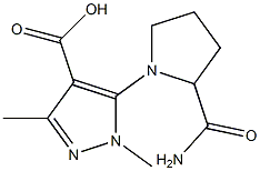 5-(2-carbamoylpyrrolidin-1-yl)-1,3-dimethyl-1H-pyrazole-4-carboxylic acid 结构式