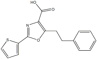 5-(2-phenylethyl)-2-(thiophen-2-yl)-1,3-oxazole-4-carboxylic acid 结构式