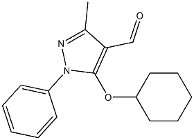 5-(cyclohexyloxy)-3-methyl-1-phenyl-1H-pyrazole-4-carbaldehyde 结构式