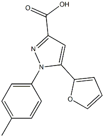 5-(furan-2-yl)-1-(4-methylphenyl)-1H-pyrazole-3-carboxylic acid 结构式