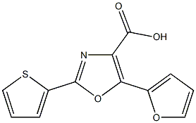 5-(furan-2-yl)-2-(thiophen-2-yl)-1,3-oxazole-4-carboxylic acid 结构式