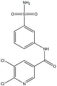 5,6-dichloro-N-(3-sulfamoylphenyl)pyridine-3-carboxamide 结构式