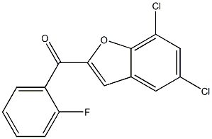 5,7-dichloro-2-[(2-fluorophenyl)carbonyl]-1-benzofuran 结构式