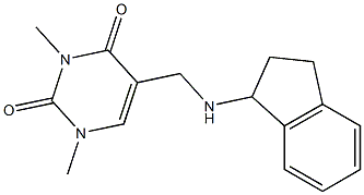 5-[(2,3-dihydro-1H-inden-1-ylamino)methyl]-1,3-dimethyl-1,2,3,4-tetrahydropyrimidine-2,4-dione 结构式