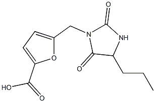 5-[(2,5-dioxo-4-propylimidazolidin-1-yl)methyl]furan-2-carboxylic acid 结构式