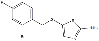 5-[(2-bromo-4-fluorobenzyl)thio]-1,3-thiazol-2-amine 结构式