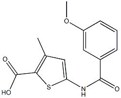 5-[(3-methoxybenzoyl)amino]-3-methylthiophene-2-carboxylic acid 结构式