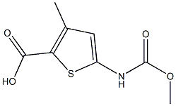 5-[(methoxycarbonyl)amino]-3-methylthiophene-2-carboxylic acid 结构式