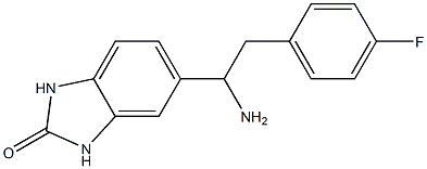 5-[1-amino-2-(4-fluorophenyl)ethyl]-2,3-dihydro-1H-1,3-benzodiazol-2-one 结构式