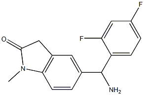 5-[amino(2,4-difluorophenyl)methyl]-1-methyl-2,3-dihydro-1H-indol-2-one 结构式