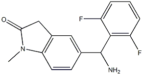 5-[amino(2,6-difluorophenyl)methyl]-1-methyl-2,3-dihydro-1H-indol-2-one 结构式