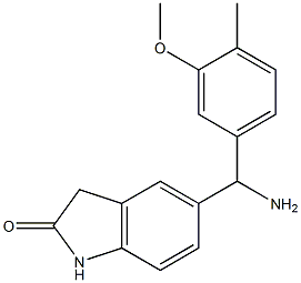 5-[amino(3-methoxy-4-methylphenyl)methyl]-2,3-dihydro-1H-indol-2-one 结构式