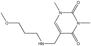 5-{[(3-methoxypropyl)amino]methyl}-1,3-dimethyl-1,2,3,4-tetrahydropyrimidine-2,4-dione 结构式