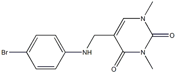 5-{[(4-bromophenyl)amino]methyl}-1,3-dimethyl-1,2,3,4-tetrahydropyrimidine-2,4-dione 结构式