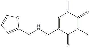 5-{[(furan-2-ylmethyl)amino]methyl}-1,3-dimethyl-1,2,3,4-tetrahydropyrimidine-2,4-dione 结构式