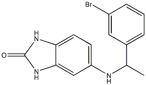 5-{[1-(3-bromophenyl)ethyl]amino}-2,3-dihydro-1H-1,3-benzodiazol-2-one 结构式