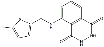 5-{[1-(5-methylthiophen-2-yl)ethyl]amino}-1,2,3,4-tetrahydrophthalazine-1,4-dione 结构式