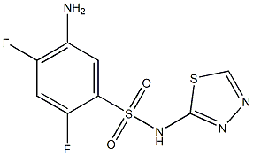 5-amino-2,4-difluoro-N-(1,3,4-thiadiazol-2-yl)benzene-1-sulfonamide 结构式