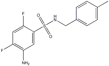 5-amino-2,4-difluoro-N-[(4-methylphenyl)methyl]benzene-1-sulfonamide 结构式