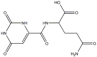 5-amino-2-{[(2,6-dioxo-1,2,3,6-tetrahydropyrimidin-4-yl)carbonyl]amino}-5-oxopentanoic acid 结构式