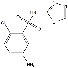 5-amino-2-chloro-N-(1,3,4-thiadiazol-2-yl)benzene-1-sulfonamide 结构式