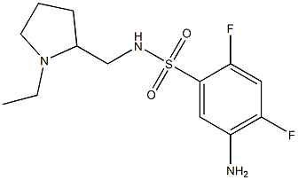 5-amino-N-[(1-ethylpyrrolidin-2-yl)methyl]-2,4-difluorobenzene-1-sulfonamide 结构式