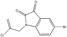 5-bromo-1-(2-chloroprop-2-en-1-yl)-2,3-dihydro-1H-indole-2,3-dione 结构式