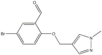 5-bromo-2-[(1-methyl-1H-pyrazol-4-yl)methoxy]benzaldehyde 结构式