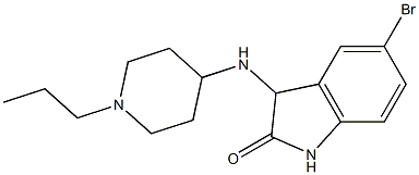 5-bromo-3-[(1-propylpiperidin-4-yl)amino]-2,3-dihydro-1H-indol-2-one 结构式