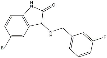 5-bromo-3-{[(3-fluorophenyl)methyl]amino}-2,3-dihydro-1H-indol-2-one 结构式