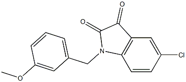 5-chloro-1-[(3-methoxyphenyl)methyl]-2,3-dihydro-1H-indole-2,3-dione 结构式