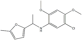 5-chloro-2,4-dimethoxy-N-[1-(5-methylfuran-2-yl)ethyl]aniline 结构式