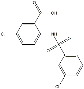 5-chloro-2-[(3-chlorobenzene)sulfonamido]benzoic acid 结构式