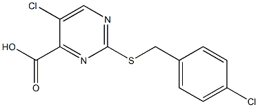 5-chloro-2-[(4-chlorobenzyl)thio]pyrimidine-4-carboxylic acid 结构式
