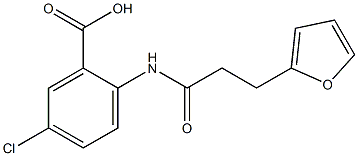 5-chloro-2-[3-(furan-2-yl)propanamido]benzoic acid 结构式