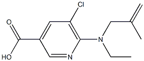 5-chloro-6-[ethyl(2-methylprop-2-en-1-yl)amino]pyridine-3-carboxylic acid 结构式