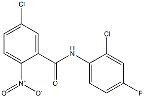 5-chloro-N-(2-chloro-4-fluorophenyl)-2-nitrobenzamide 结构式