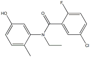 5-chloro-N-ethyl-2-fluoro-N-(5-hydroxy-2-methylphenyl)benzamide 结构式