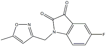 5-fluoro-1-[(5-methyl-1,2-oxazol-3-yl)methyl]-2,3-dihydro-1H-indole-2,3-dione 结构式