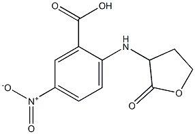 5-nitro-2-[(2-oxooxolan-3-yl)amino]benzoic acid 结构式