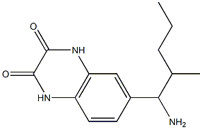 6-(1-amino-2-methylpentyl)-1,2,3,4-tetrahydroquinoxaline-2,3-dione 结构式