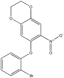 6-(2-bromophenoxy)-7-nitro-2,3-dihydro-1,4-benzodioxine 结构式