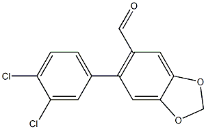 6-(3,4-dichlorophenyl)-1,3-benzodioxole-5-carbaldehyde 结构式