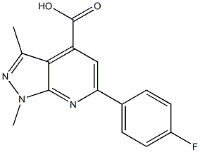 6-(4-fluorophenyl)-1,3-dimethyl-1H-pyrazolo[3,4-b]pyridine-4-carboxylic acid 结构式