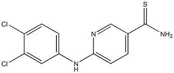 6-[(3,4-dichlorophenyl)amino]pyridine-3-carbothioamide 结构式