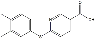 6-[(3,4-dimethylphenyl)sulfanyl]pyridine-3-carboxylic acid 结构式