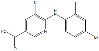 6-[(4-bromo-2-methylphenyl)amino]-5-chloropyridine-3-carboxylic acid 结构式