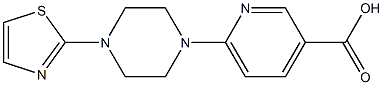 6-[4-(1,3-thiazol-2-yl)piperazin-1-yl]pyridine-3-carboxylic acid 结构式