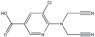 6-[bis(cyanomethyl)amino]-5-chloropyridine-3-carboxylic acid 结构式